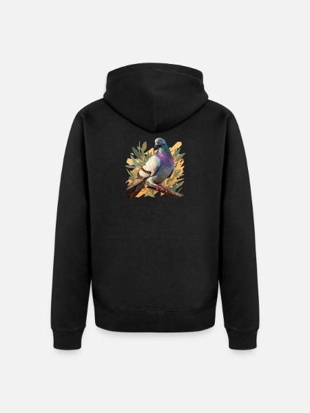 Tauben Taube - Unisex Premium Bio Zip Hoodie - Schwarz
