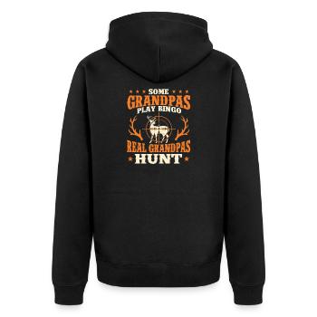 Citation de la chasse de vrai grand-père sur la chasse drôle en plein air - Veste à capuche bio Premium Unisexe - noir - Dos - Nico (187cm)