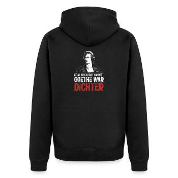 Peu importe à quel point tu es naïf – Goethe était un poète - Veste à capuche bio Premium Unisexe - noir - Dos - Nico (187cm)