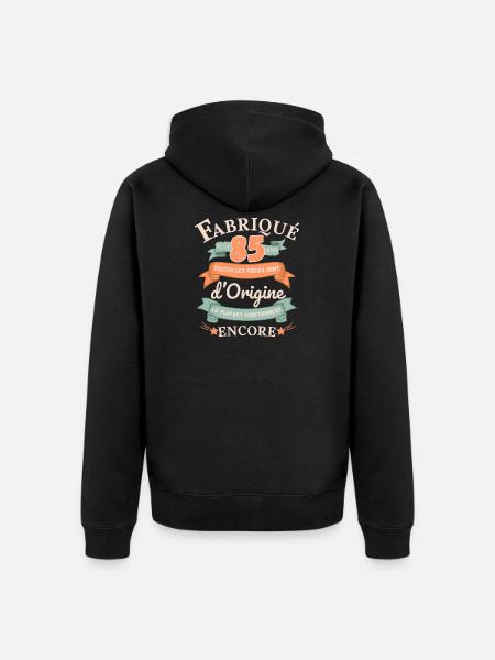 Made 85 Years Ago Genuine Parts - Unisex Premium Organic Zip Hoodie - black