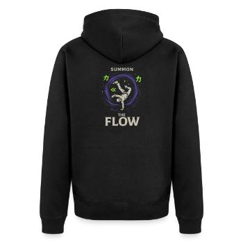 Anime Dance Streetwear Manga Hip Hop Otaku Crew - Unisex Premium Bio Zip Hoodie - Schwarz - Hinten - Nico (187cm)