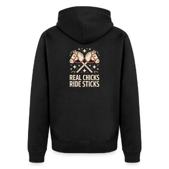 Hobby Horsing - Veste à capuche bio Premium Unisexe - noir - Dos - Nico (187cm)