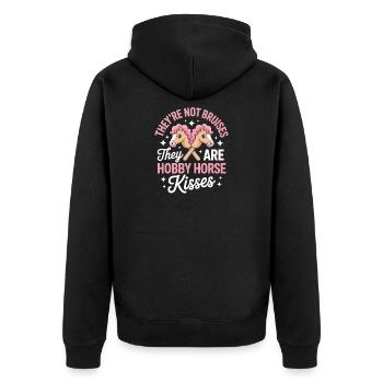 Hobby Horsing Hobby Horse - Unisex Premium Organic Zip Hoodie - black - Back - Nico (187cm)