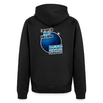 I am more the Planet 9 kind o' person - Unisex Premium Organic Zip Hoodie - black - Back - Nico (187cm)
