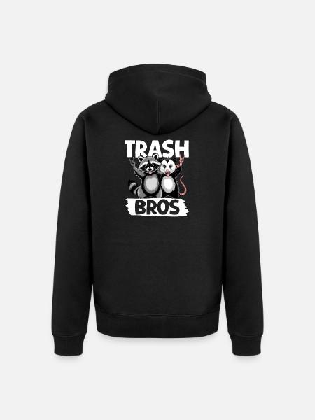 Funny Opossum and Raccoon - Unisex Premium Organic Zip Hoodie - black