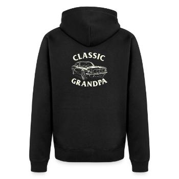 Grand-père classique Humour drôle d’amateur de voitures à l’ancienne - Veste à capuche bio Premium Unisexe - noir - Dos - Nico (187cm)