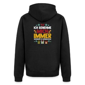 Santa Claus Christmas Time Christmas - Unisex Premium Organic Zip Hoodie - black - Back - Nico (187cm)