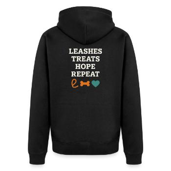 Adoptionstag-haustierrettungs-tierheim - Unisex Premium Bio Zip Hoodie - Schwarz - Hinten - Nico (187cm)