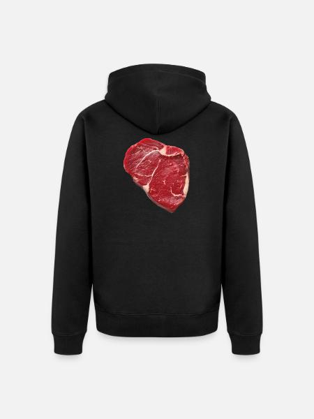Steak - Unisex Premium Organic Zip Hoodie - black