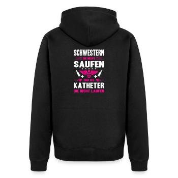 Nurse Gifts Nursing Funny Nurse - Unisex Premium Organic Zip Hoodie - black - Back - Nico (187cm)