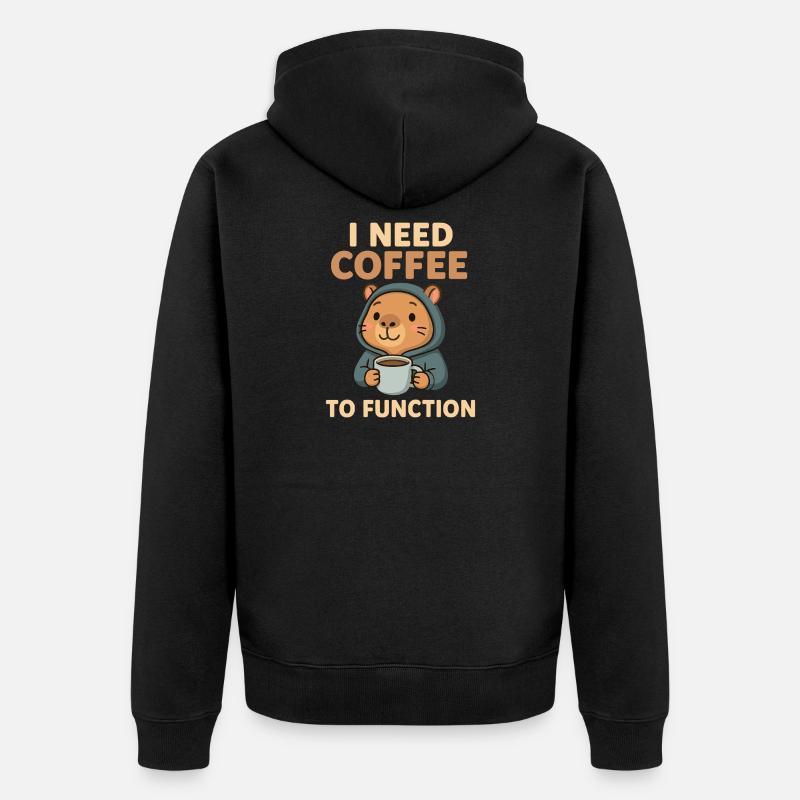 Conception du café au travail - Veste à capuche bio Premium Unisexe - noir