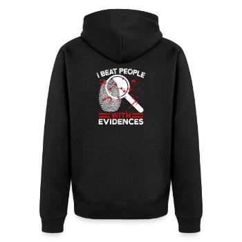 Forensic Analyst Beat People With Evidences Squad - Unisex Premium Organic Zip Hoodie - black - Back - Nico (187cm)