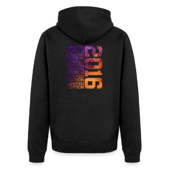10 ANS ÉDITION LIMITÉE 2016 10E ANNIVERSAIRE - Veste à capuche bio Premium Unisexe - noir - Dos - Nico (187cm)