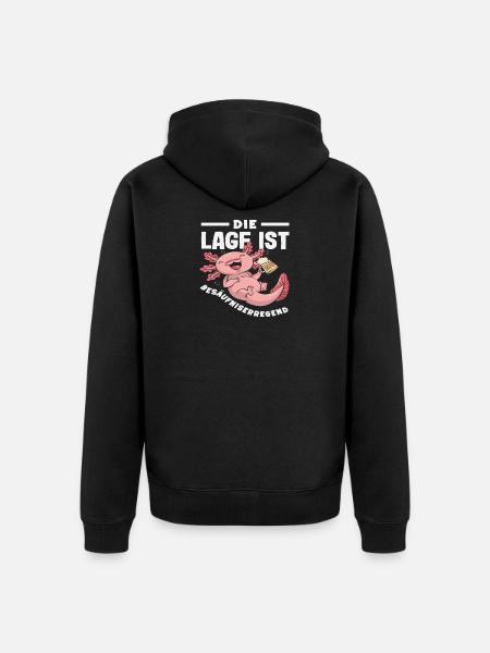 The location is drunken: Axolotl - Unisex Premium Organic Zip Hoodie - black
