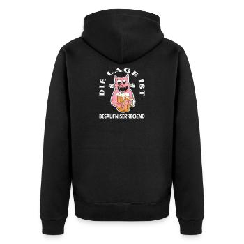 La situation est ivre, chat - Veste à capuche bio Premium Unisexe - noir - Dos - Nico (187cm)