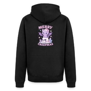 Crâne de Noël gothique pastel de chat Merry Creepmas - Veste à capuche bio Premium Unisexe - noir - Dos - Nico (187cm)
