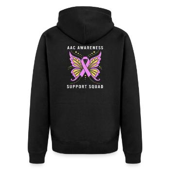 AAC Communication Sign Language SLP - Unisex Premium Organic Zip Hoodie - black - Back - Nico (187cm)