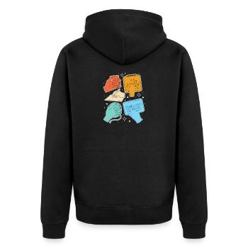 SLP Sign Language AAC Communication - Unisex Premium Organic Zip Hoodie - black - Back - Nico (187cm)