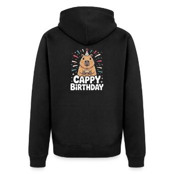 Capybara Anniversaire Cappy Anniversaire Drôle de capy - Veste à capuche bio Premium Unisexe - noir - Dos - Nico (187cm)