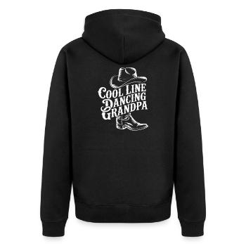 Line Dancing Grandpa - Unisex Premium Organic Zip Hoodie - black - Back - Nico (187cm)