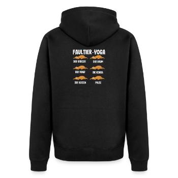 Sloth Yoga Routine Sports Gift - Unisex Premium Organic Zip Hoodie - black - Back - Nico (187cm)