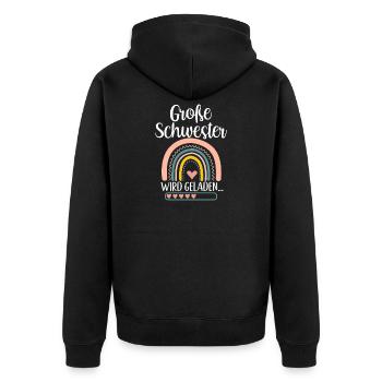Big Sister Loading Rainbow - Unisex Premium Organic Zip Hoodie - black - Back - Nico (187cm)