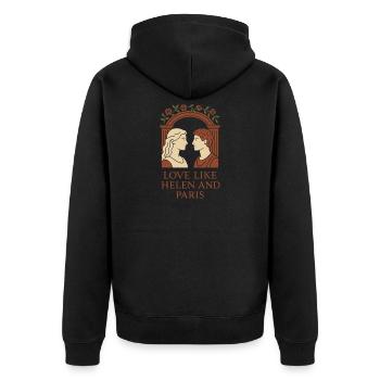 Ancient Love Mythology Romance Vintage - Unisex Premium Organic Zip Hoodie - black - Back - Nico (187cm)