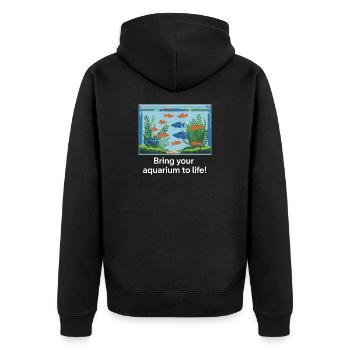 Vie en aquarium : scène animée dans l’aquarium - Veste à capuche bio Premium Unisexe - noir - Dos - Nico (187cm)