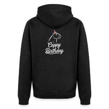 Capybara Anniversaire Cappy Anniversaire Drôle de capy - Veste à capuche bio Premium Unisexe - noir - Dos - Nico (187cm)