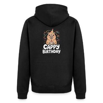 Capybara Anniversaire Cappy Anniversaire Drôle de capy - Veste à capuche bio Premium Unisexe - noir - Dos - Nico (187cm)