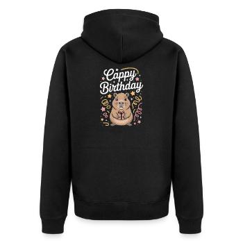 Capybara Anniversaire Cappy Anniversaire Drôle de capy - Veste à capuche bio Premium Unisexe - noir - Dos - Nico (187cm)