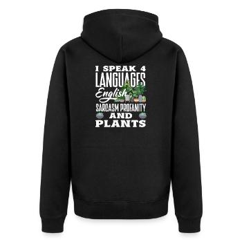 Garden & Plant Lovers Gifts - Unisex Premium Organic Zip Hoodie - black - Back - Nico (187cm)