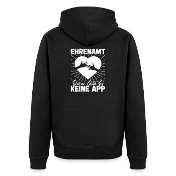 Social Worker Volunteer No App - Unisex Premium Organic Zip Hoodie - black - Back - Nico (187cm)