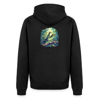 Praying mantises Praying mantis - Unisex Premium Organic Zip Hoodie - black - Back - Nico (187cm)