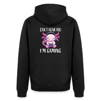 Monstre casque Kawaii pour le jeu - Veste à capuche bio Premium Unisexe - noir - Dos - Nico (187cm)