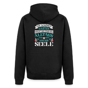 Gartenbau Gärtner Garten Gartenarbeit Sprüche - Unisex Premium Bio Zip Hoodie - Schwarz - Hinten - Nico (187cm)