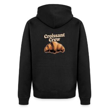 Croissant Crew - Unisex Premium Bio Zip Hoodie - Schwarz - Hinten - Nico (187cm)