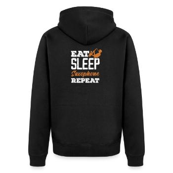 Membre du groupe de répétition du saxophone Eat Sleep Jazz - Veste à capuche bio Premium Unisexe - noir - Dos - Nico (187cm)