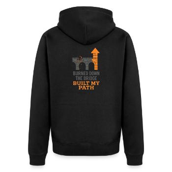 Startup Founder Survivor Burnout Recover - Unisex Premium Organic Zip Hoodie - black - Back - Nico (187cm)