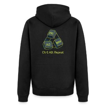 Startup Founder Survivor Burnout Recover - Unisex Premium Organic Zip Hoodie - black - Back - Nico (187cm)
