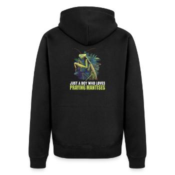 Praying mantises Praying mantis - Unisex Premium Organic Zip Hoodie - black - Back - Nico (187cm)