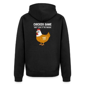 Un design drôle de poulet pour les fans de poulet - Veste à capuche bio Premium Unisexe - noir - Dos - Nico (187cm)