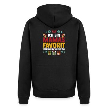 Shlafshirt Dog Cat The Fatty Takes a Nickerc - Unisex Premium Organic Zip Hoodie - black - Back - Nico (187cm)