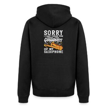 Saxophone Lover Marching Band Member Jazz - Unisex Premium Organic Zip Hoodie - black - Back - Nico (187cm)
