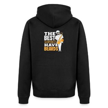 The best saxophonists have beards - Unisex Premium Organic Zip Hoodie - black - Back - Nico (187cm)