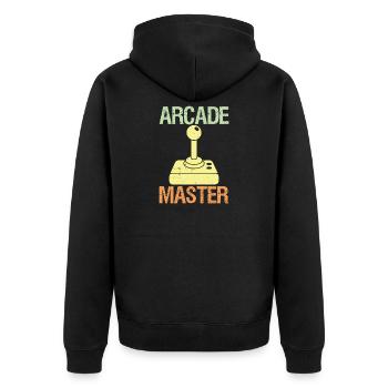 Arcade Master Classic Controller Retro Gaming - Unisex Premium Organic Zip Hoodie - black - Back - Nico (187cm)