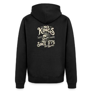 No Kings Since 1776 Resist Tyranny Democracy - Unisex Premium Organic Zip Hoodie - black - Back - Nico (187cm)