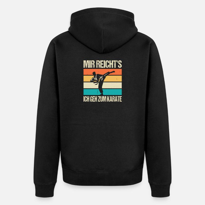 Karate Training Geschenke Karatetraining - Unisex Premium Bio Zip Hoodie - Schwarz
