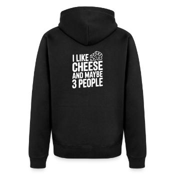 J’aime le fromage et peut-être trois personnes - Veste à capuche bio Premium Unisexe - noir - Dos - Nico (187cm)