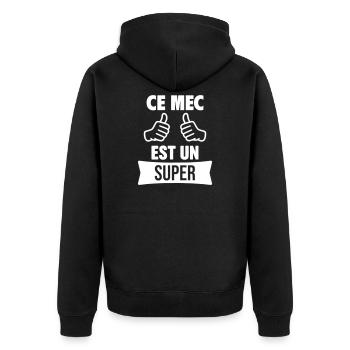 Ce Mec Est Un Super Personnalisable cadeau perso - Veste à capuche bio Premium Unisexe - noir - Dos - Nico (187cm)